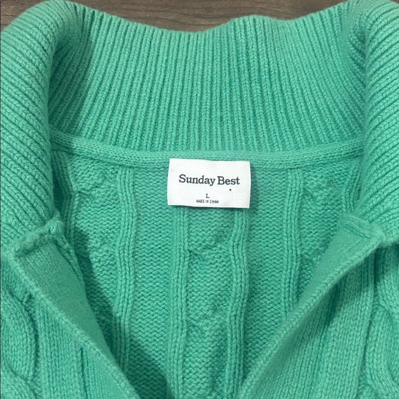 Aritzia Sunday Best Lottie Cable Knit Polo Sweater - Picture 2 of 4